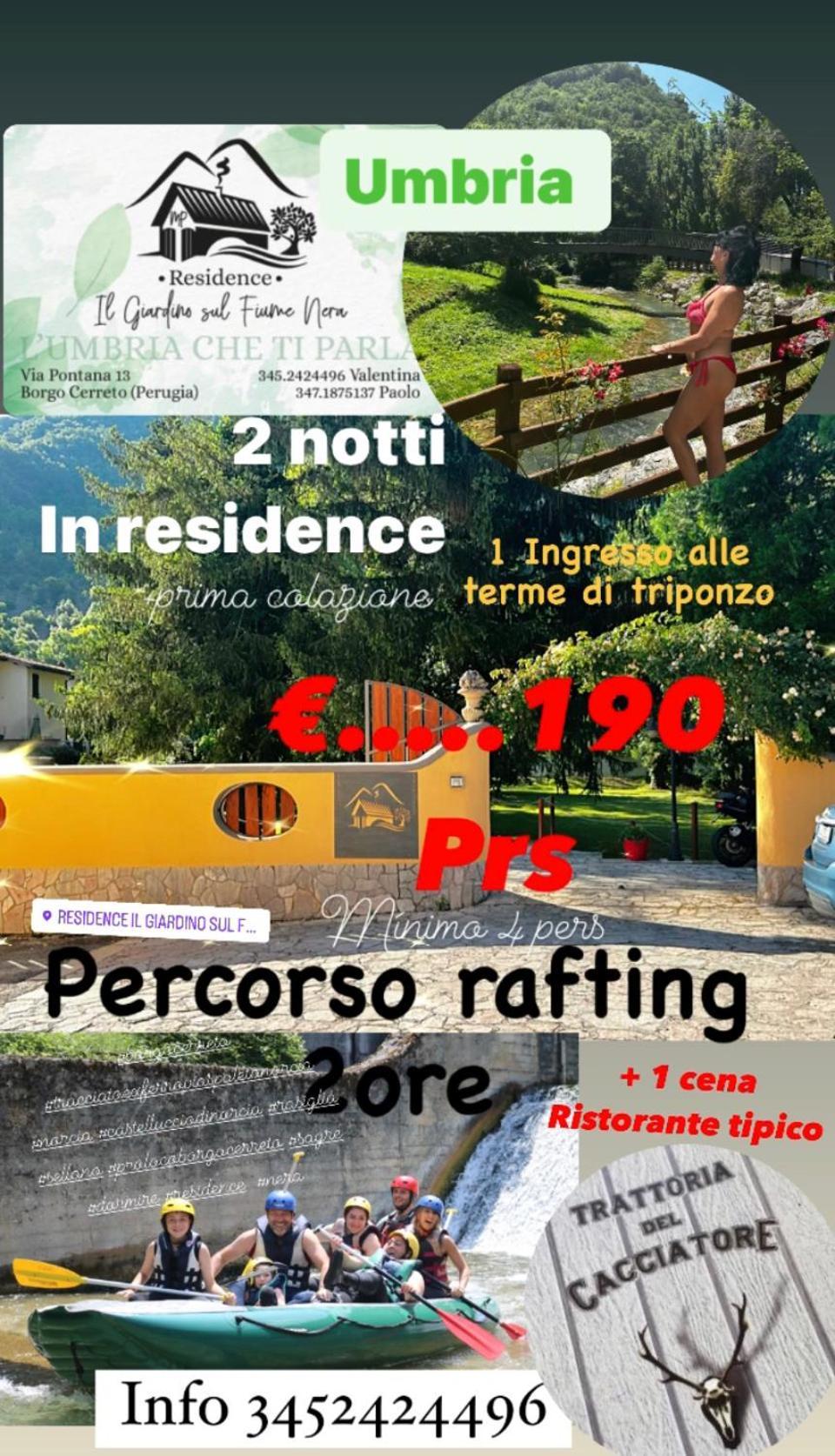 Residence il giardino sul fiume Nera Cerreto di Spoleto Esterno foto